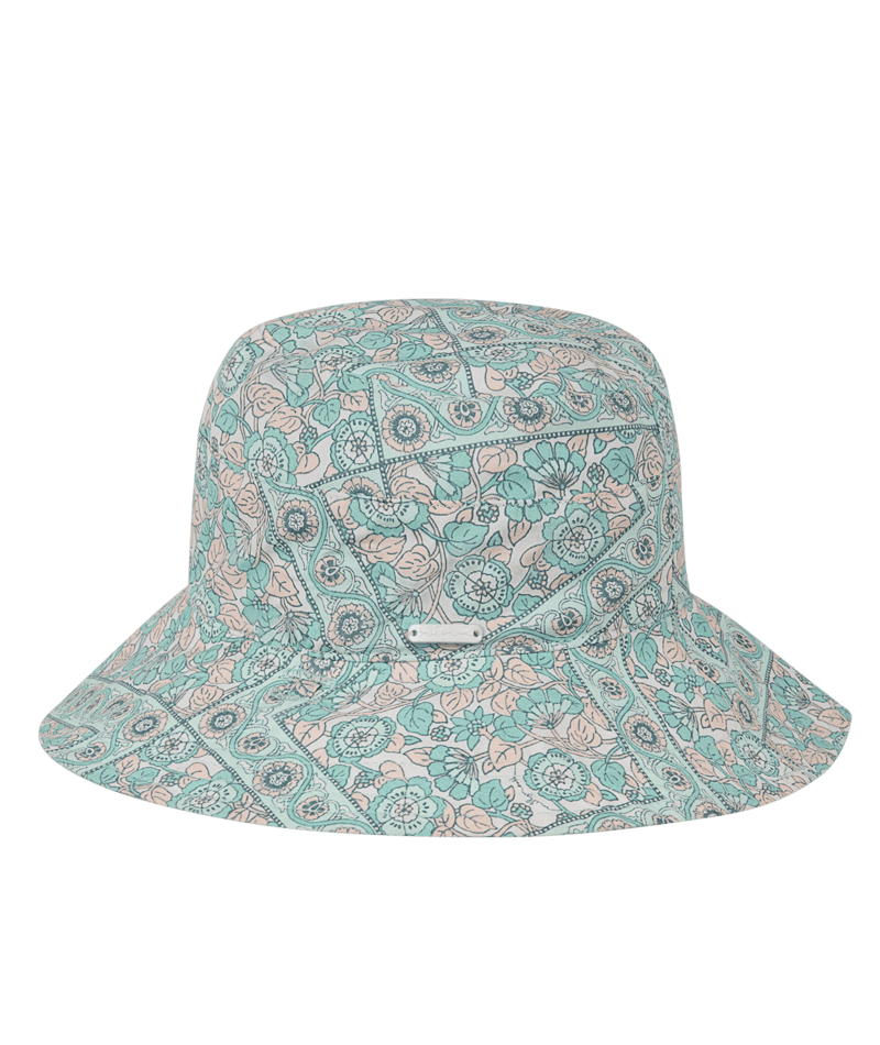 Millymook Girls Wide Brim Bucket Hat - Mint Green Vintage Pattern - Liliana